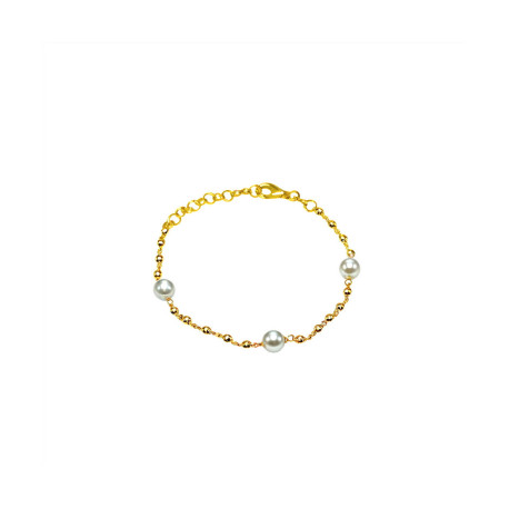 Pulsera Plata Chapada Perlas