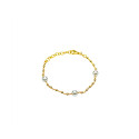 Pulsera Plata Chapada Perlas