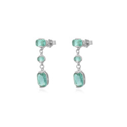 Pendientes de plata rodiada Largos