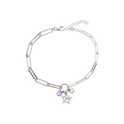 Pulsera Plata Estrella Piedra