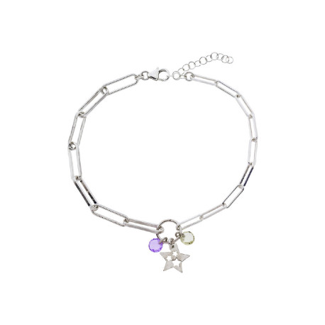 Pulsera Plata Estrella Piedra