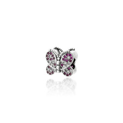 abalorio de plata mariposa con circonitas