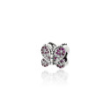 abalorio de plata mariposa con circonitas