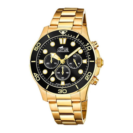 Reloj Lotus Excellent Cronógrafo Hombre Dorado 