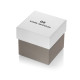 Reloj caja de acero, 10 atm, correa de piel marrón