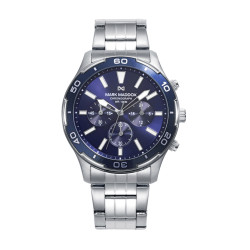Reloj caja de acero con bisel azul 10 atm y brazal