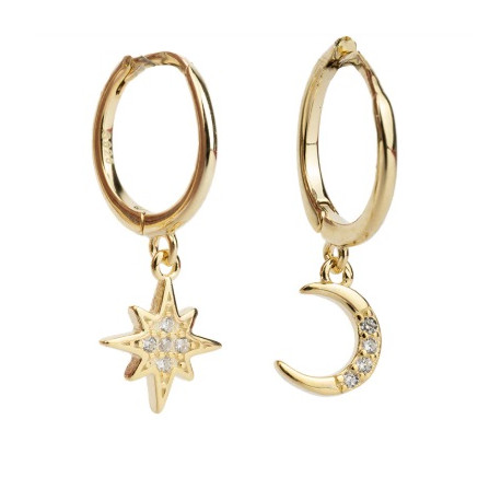 AROS DE PLATA CHAPADA ESTRELLA POLAR Y LUNA