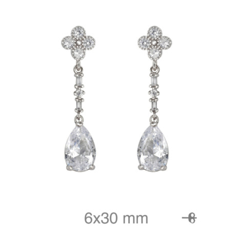 pendientes de plata de ley circonitas de fiesta