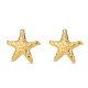 Pendientes de acero 316 chapado 18 kt estrella de 