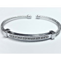 PULSERA DE ACERO RIGIDA CON ZIRCONITAS