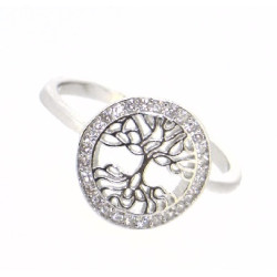 sortija de plata rodiada arbol de la vida