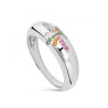 sortija de plata con circonitas de colores