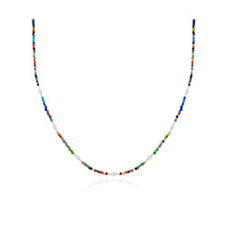GARGANTILLA DE PLATA PIEDRAS DE COLORES