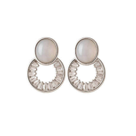 pendiente de plata rodiada con circonitas