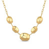 Collar de acero 316 chapado 18 kt óvalos lapidados