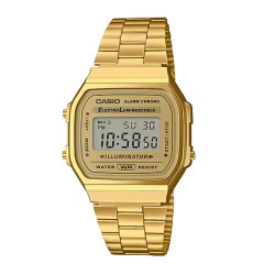 RELOJ CASIO VINTAGE CORREA ACERO DORAD0 A168WG-9E 