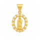 colgante de plata chapada en oro virgen Maria