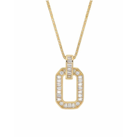 gargantilla de plata chapada y circonitas