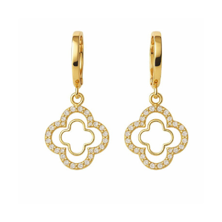 pendiente de plata chapado en oro aros con colgant