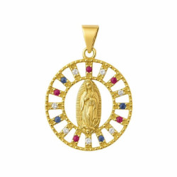 Colgante de plata chapada en oro virgen Maria