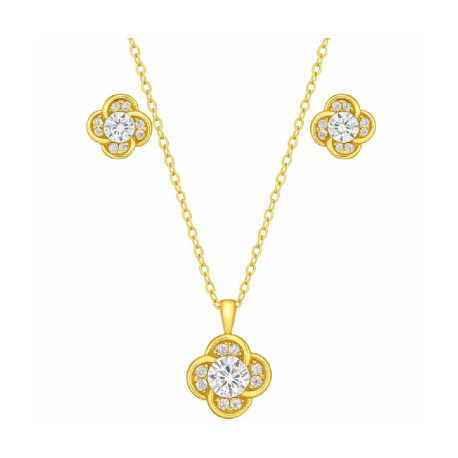 juego de plata chapada en oro 