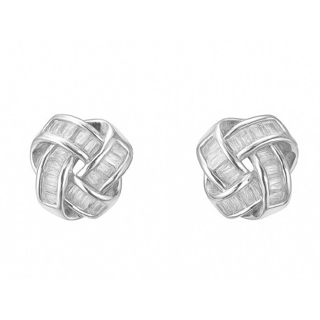 pendiente de plata nudo con circonitas