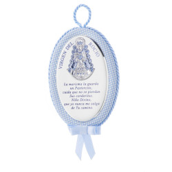 MEDALLON V ROCIO OVAL BLANCO ORACION