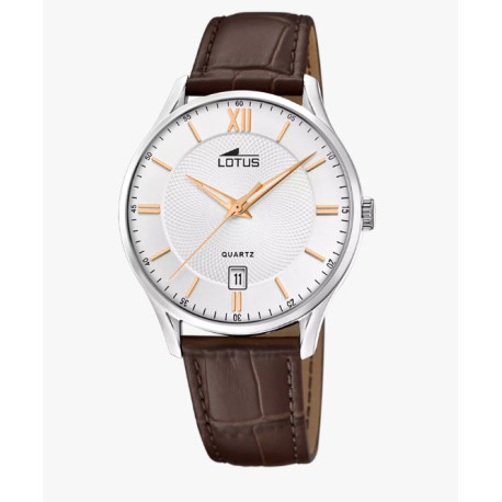 RELOJ LOTUS 18402/H BLANCO CORREA DE CUERO, HOMBRE
