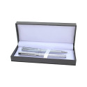 SET BOLIGRAFO + ROLER EN PLATEADO CON ESTUCHE