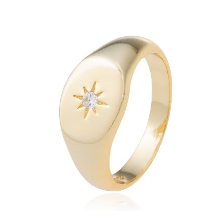 SORTIJ ADE PLATA CHAPADA SELLO ESETRELLA