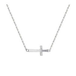 GARGANTILLA DE PLATA CRUZ INVERTIDA