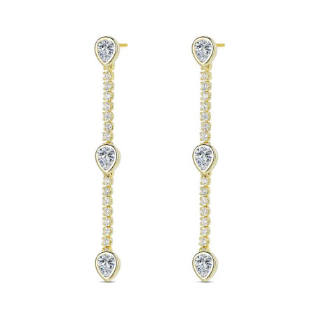 pendiente de plata chapado riviere con gotas 