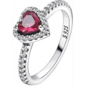 SORTIJA DE PLATA RODIADA TALLA CORAZON 