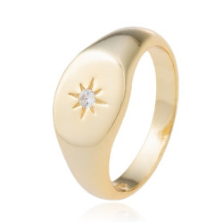 SORTIJA DE PLATA CHAPADA SELLO ESETRELLA