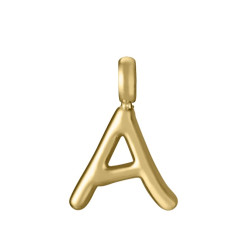 Colgante de acero Ip dorado letra A para collar