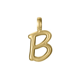Colgante de acero Ip dorado letra B para collar