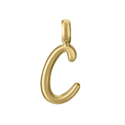 Colgante de acero Ip dorado letra C para collar