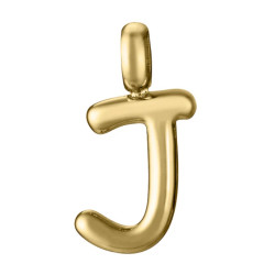 Colgante de acero Ip dorado letra J para collar