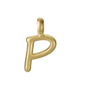 Colgante de acero Ip dorado letra P para collar
