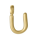 Colgante de acero Ip dorado letra U para collar