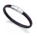 Pulsera de hombre de acero y piel