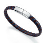 Pulsera de hombre de acero y piel