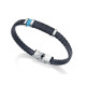 Pulsera de hombre Heat de piel trenzada azul y cor