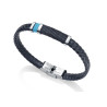 Pulsera de hombre Heat de piel trenzada azul y cor