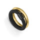 Anillo de acero doble en Ip negro e Ip dorado cole