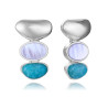 Pendientes de acero chapado de plata 999 colección