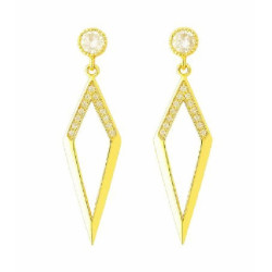 PENDIENTE DE PLATA CHAPADA LARGOS DE ROMBO 