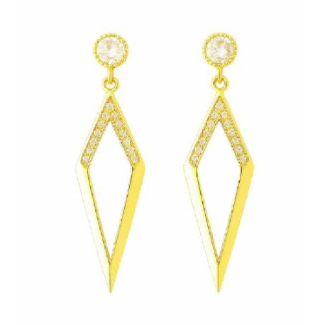 PENDIENTE DE PLATA CHAPADA LARGOS DE ROMBO 