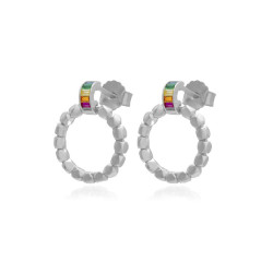 PENDIENTES DE PLATA CON CIRCONITAS MULTICOLOR