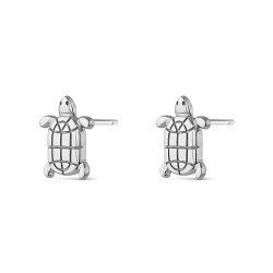 Pendiente de plata rodiada mini tortuga c